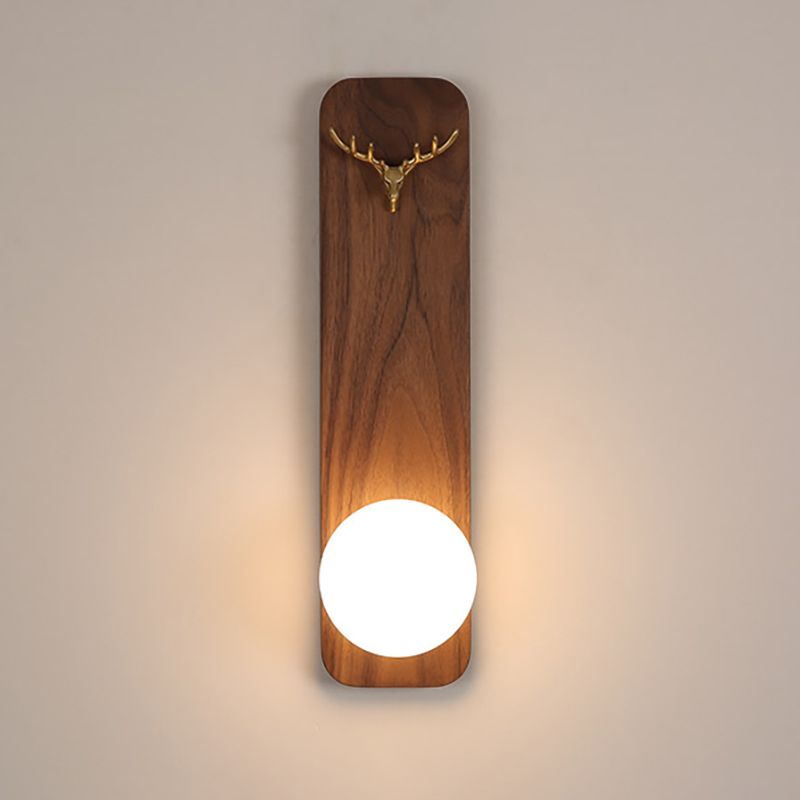 Contemporary 1 Head Wall Sconce White Glass Wall Mounted Light for Reading Room