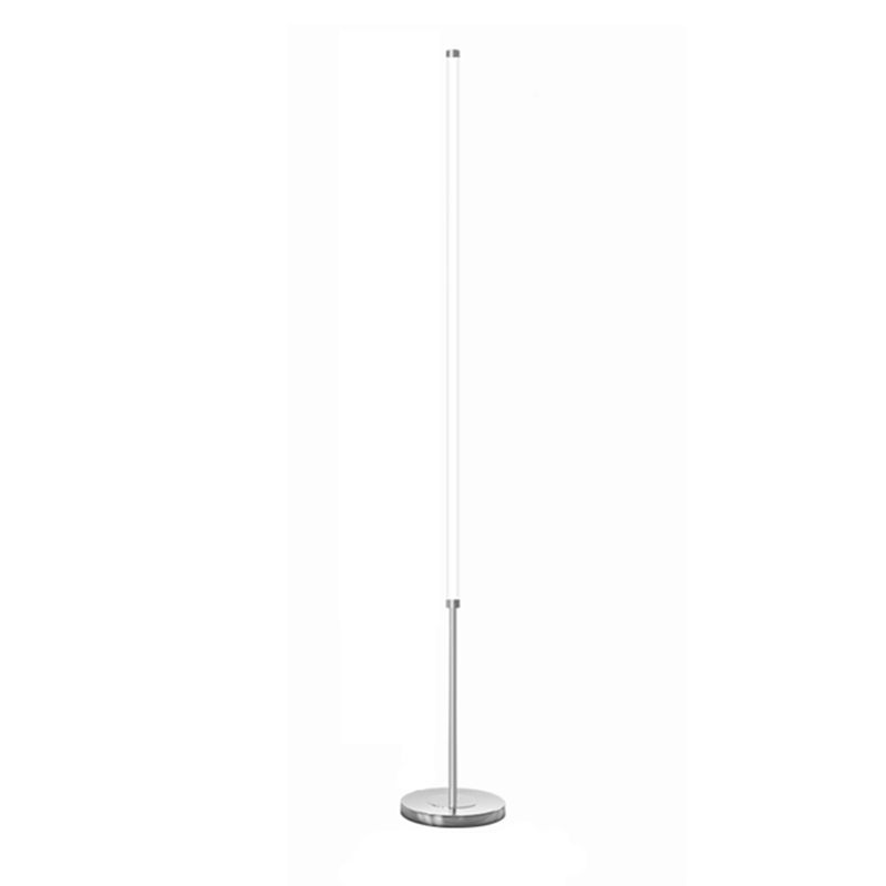 Lámpara de piso de pie tubular acrílico Minimalismo Lámpara LED de acabado cromado para sala de estar