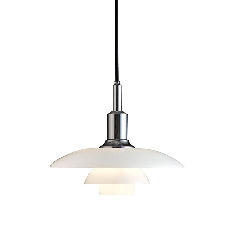 1-Light White Glass Suspended Lighting Fixture Minimalism Pendant Light Kit for Bedroom