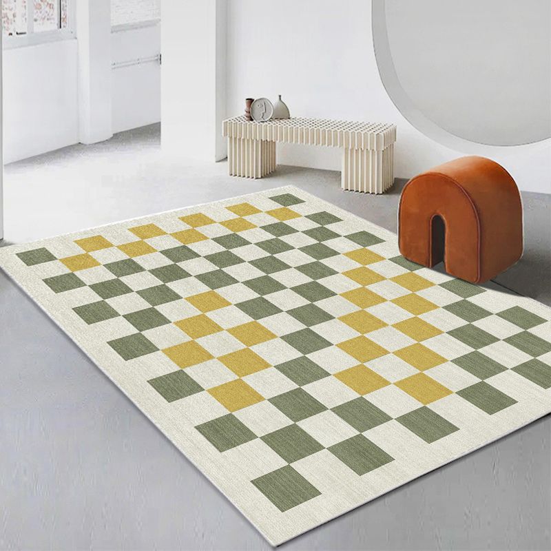 Stylish Modern Area Carpet Plaid Pattern Polyester Area Carpet Anti-Slip Area Rug for Home Decor