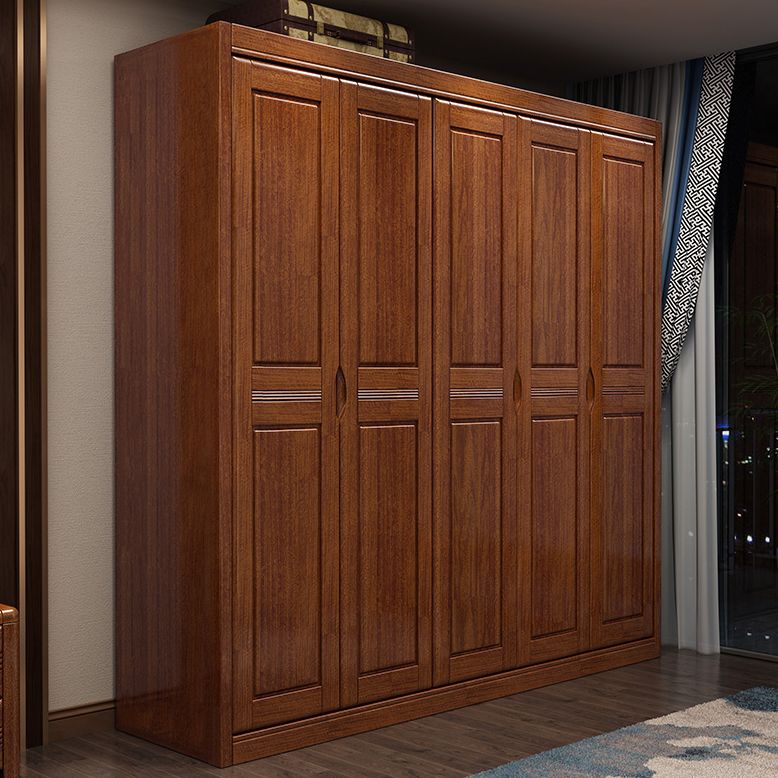 Brown Walnut Wood Storage Cabinet Traditional Cabinet with Drawer