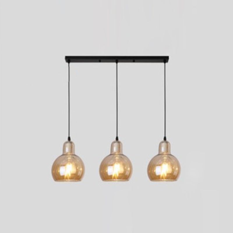 Pendre simple Light Modern Style Hanging Lightture avec une teinte en verre pour le salon