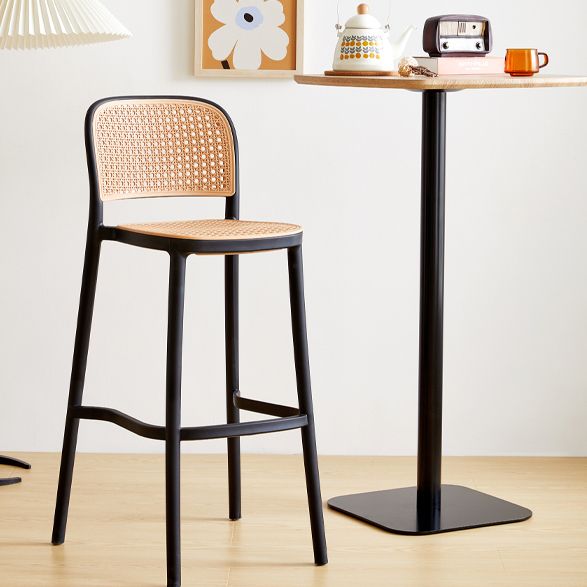 Contemporary Bar-stool Plastic Counter Bar Stool with Plastic Legs for Kitchen