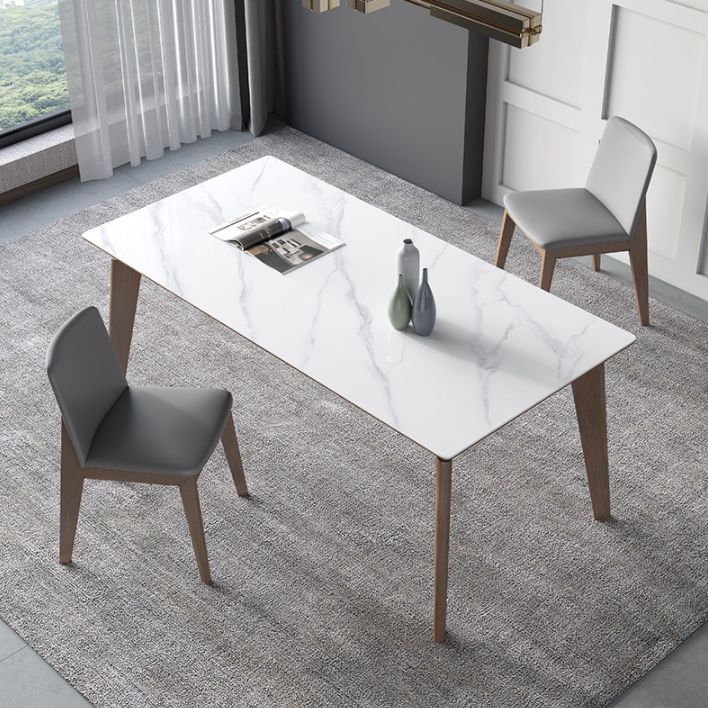 Glossy White Dining Table with Leather Chairs 1/2/4/5/7 Pieces Modern Dinette Set