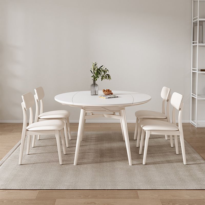 Modern 1/4/5/7 Pieces Dining Chairs Set Stone Round Furniture in White