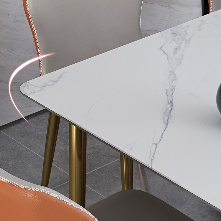 Glam Scalable Dinette Set 1/4/7 Pieces Rectangle Dining Table Set with Sintered Stone Top