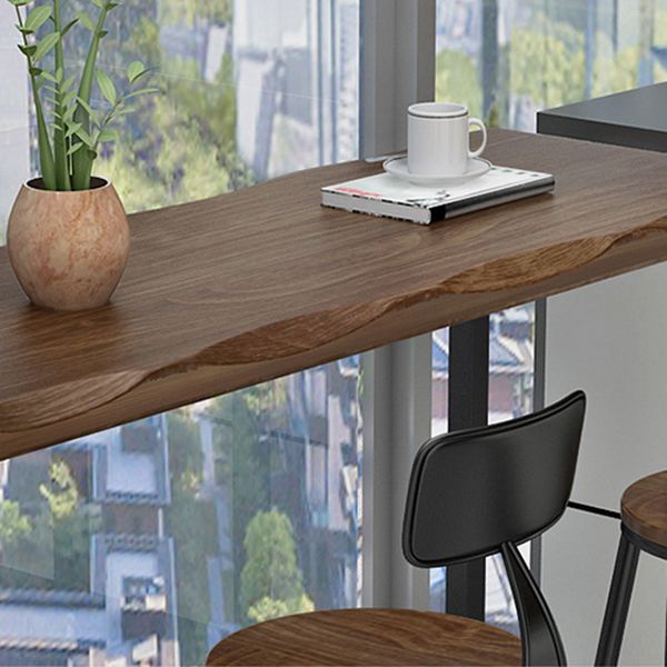 Industrial Solid Wood Bar Table Rectangle Bar Dining Room Table