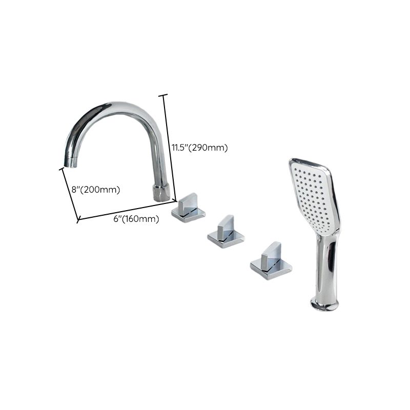 Contemporary Style Bathroom Faucet Metal Deck Mounted Bathroom Faucet