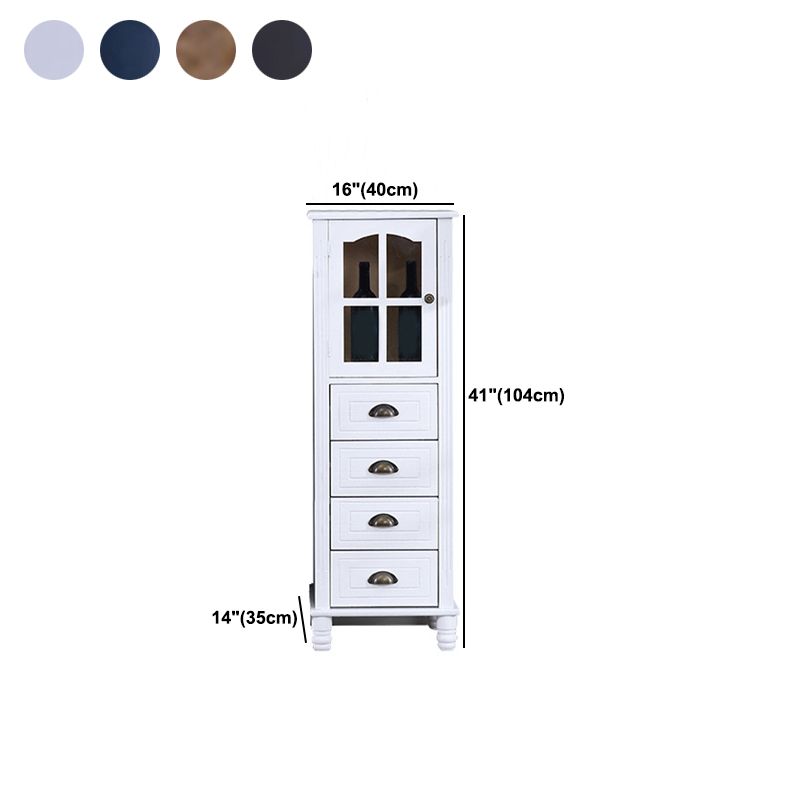 Contemporary 1 - Door 1 Shelves Glass Paned with Drawer Solid Wood Chest