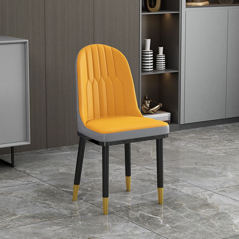 Sillas de comedor estilo Glam Sillas Parsons sin brazos con patas de metal