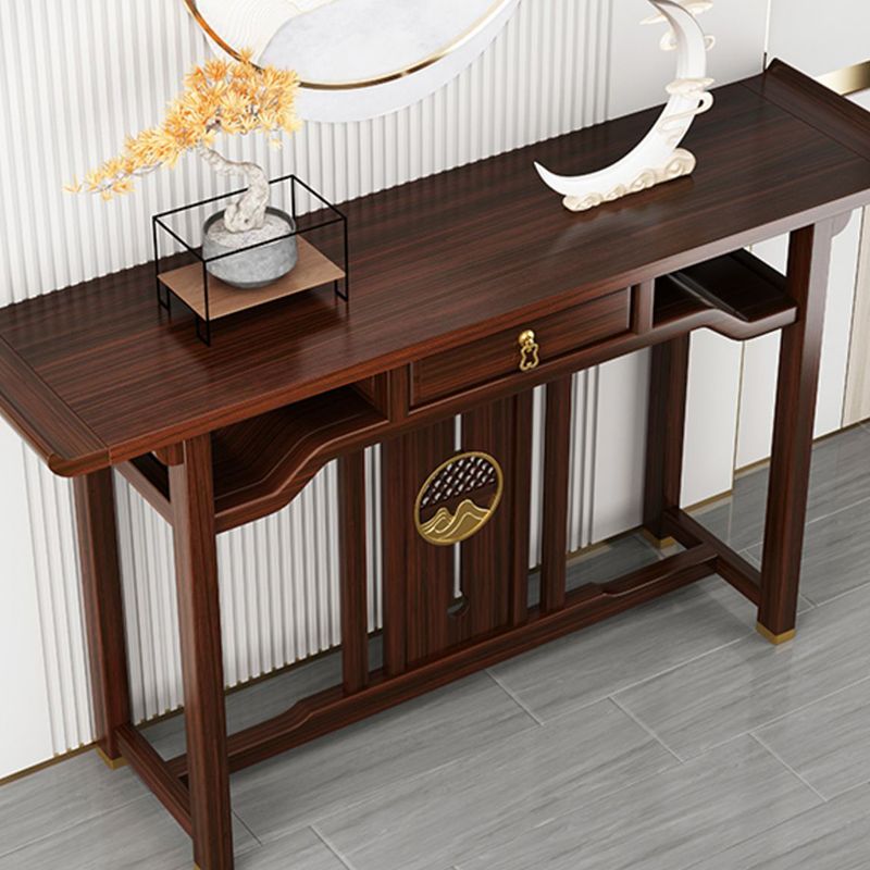 Rectangle Shape Contemporary Console Table Brown Console Sofa Table for Hall