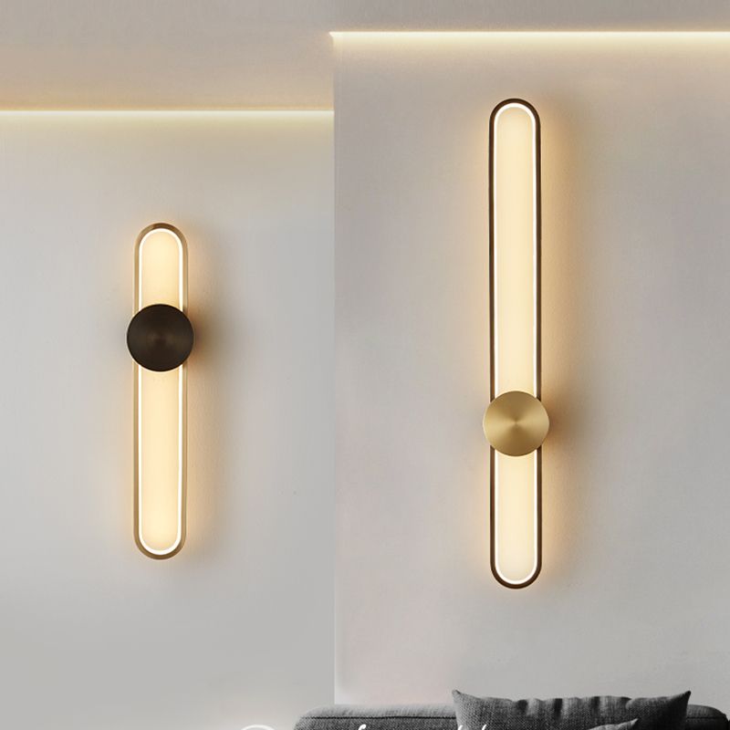 Modern Luxury Style Linear Wall Sconce Copper 1 Light Sconces