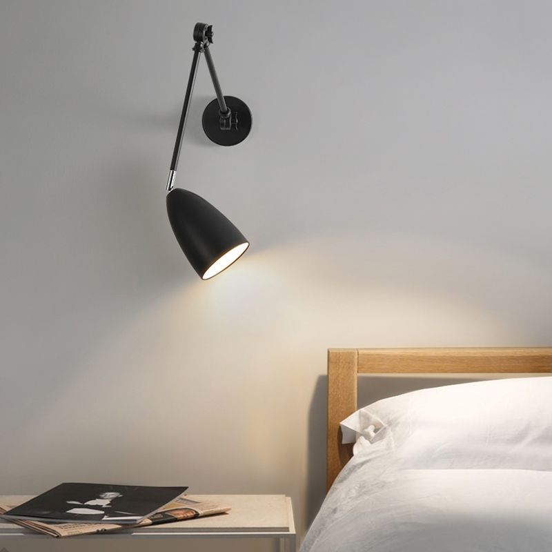 Contemporary Wall Light Metallic Wall Light Sconce with Adjustable Arm