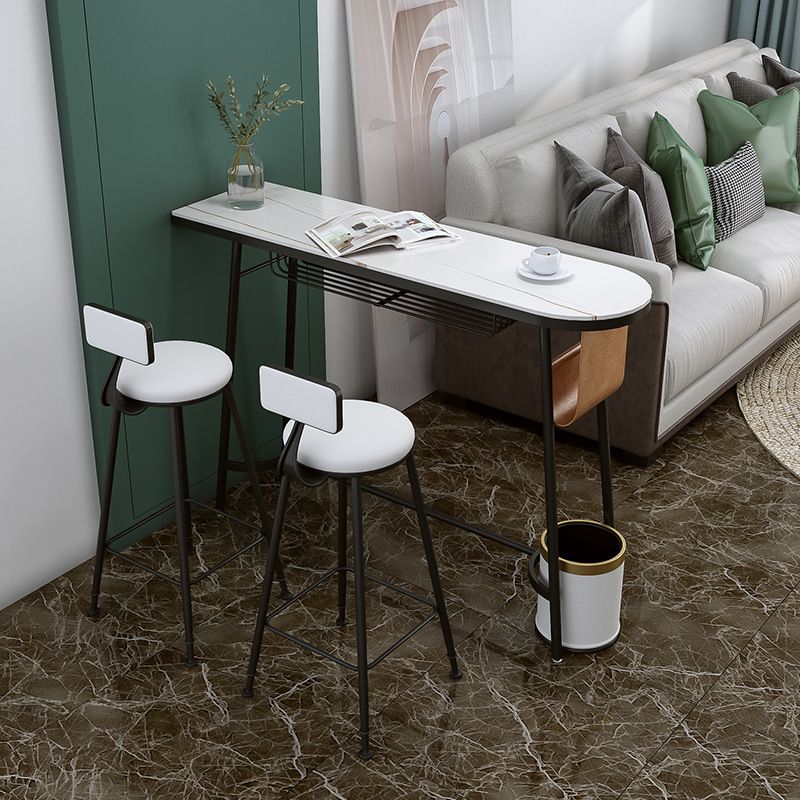 Traditional Luxury Stone Bar Table Bistro Bar Desk with Trestle Base