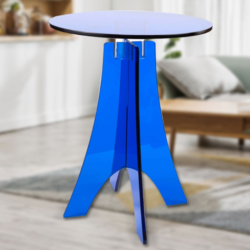 Modernistic Plastic Accent Side Table Round 3 Legs Living Room Corner Table