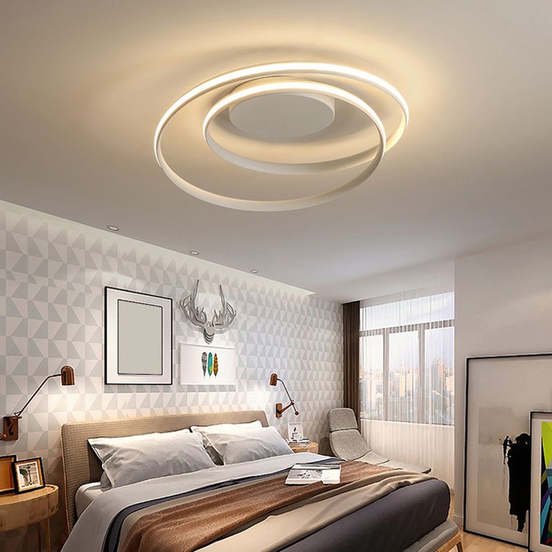 Aluminum Seamless Curve Flushmount Simple LED Flush Mount Ceiling Light for Bedroom