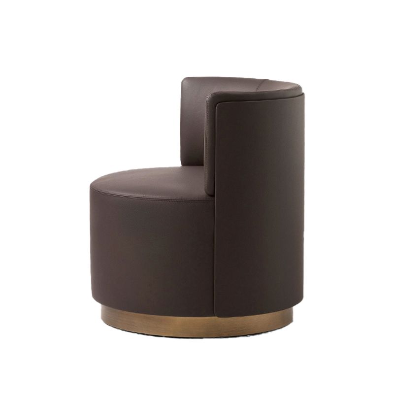 Contemporary Armless Chair with Gold Tone Legs Fixed Back Accent Chair