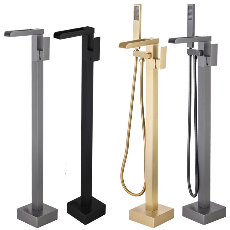 Floor Mounted Metal Freestanding Tub Filler One Handle Freestanding Bathtub Faucet
