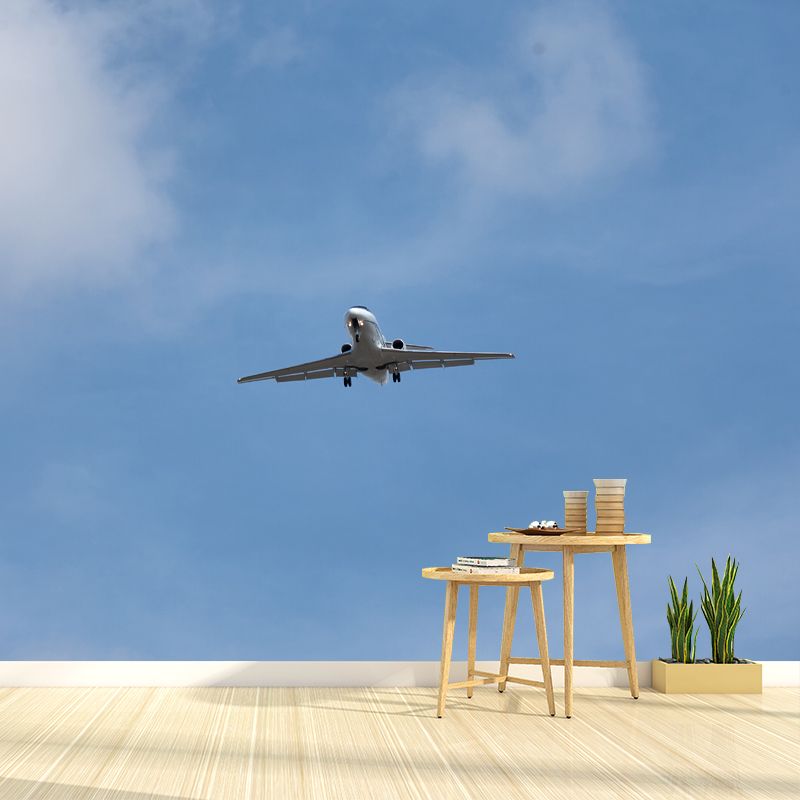 Modern Airplane Transportation Photo Simple Mural Wallpaper for Sitting Room