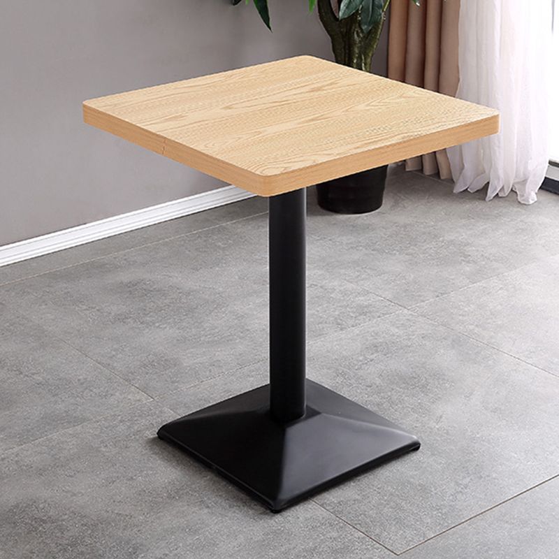 Metal Contemporary Dining Table Wood Top Table for Dining Room