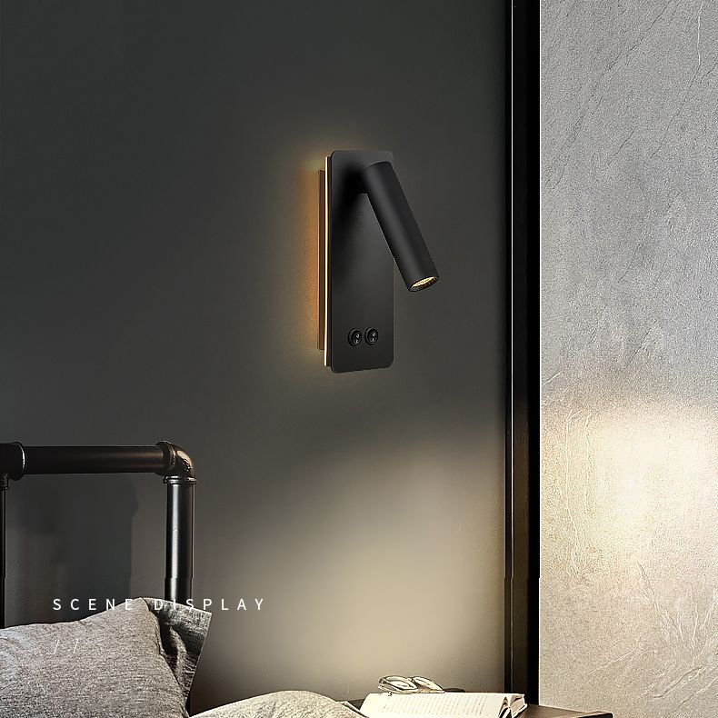 Aluminium -LED -Lesen Wandleuchten im modernen präzisen Stil schmiedeeisernen rechteckigen Wandlicht mit Acrylschatten