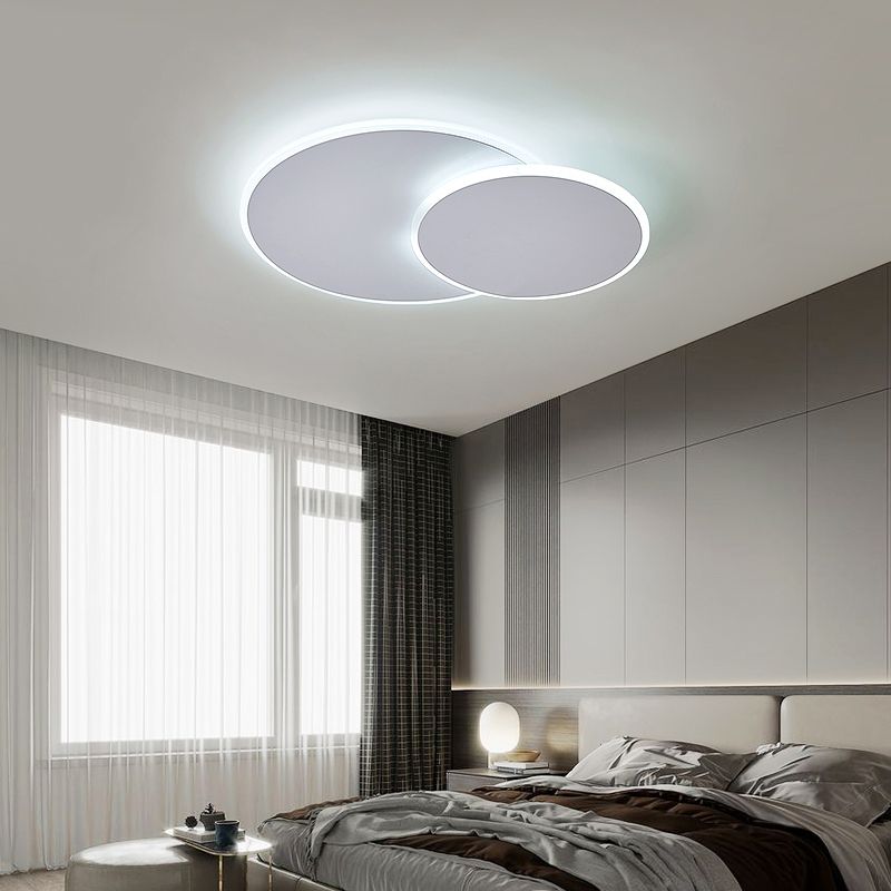 Dual Round Flushmount Illuminazione Minimalista Metallo Montato Superficie Led Plafoniera per Camera da letto