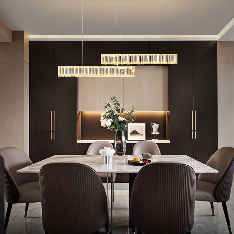 Linear Large Kitchen Pendant Lights Crystal Modern Simplicity Island Light for Living Room