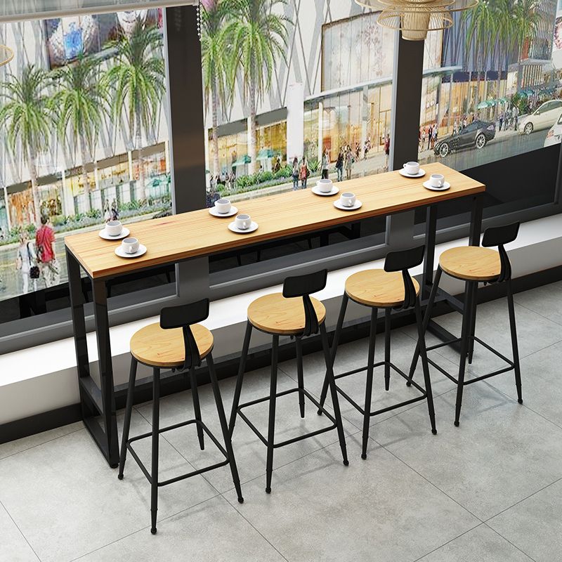 Modern Bar Table Rectangle Solid Wood Bar Table for Dining Room