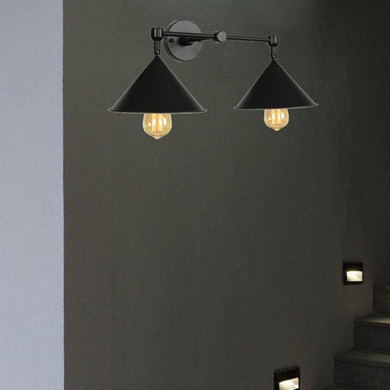 Modern Style Cone Shape Wall Sconce Metal Wall Light for Bedroom