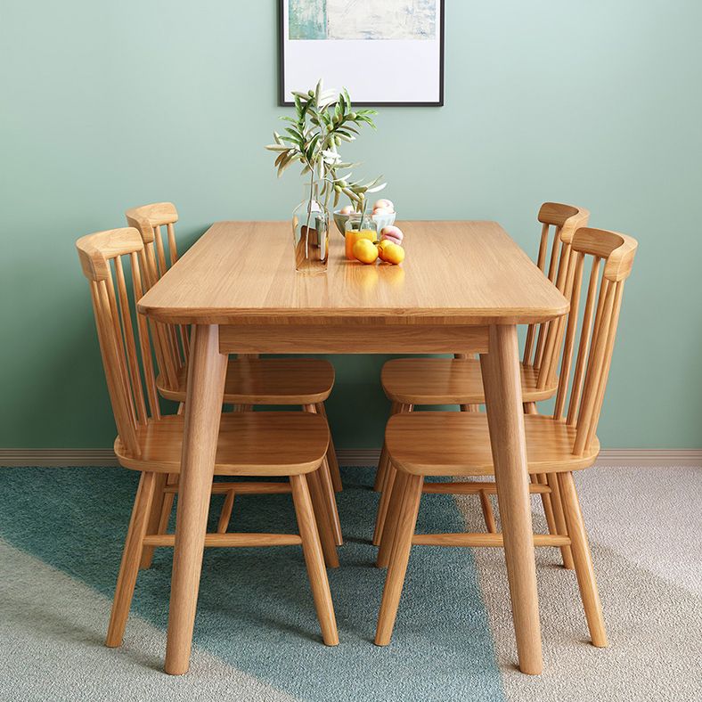 Solid Wood Modern Rectangle Dining Table Rubberwood Top Table,51.5"L x 31.5"W x 29.5"H