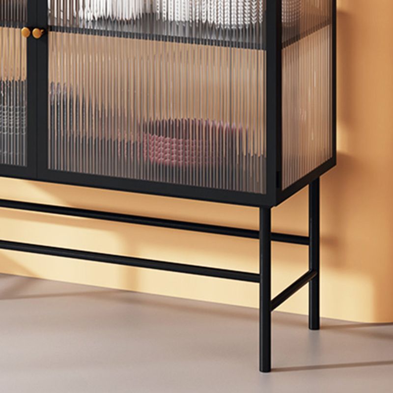 Modern & Contemporary Accent Cabinet Glass Side Cabinet with Knobs