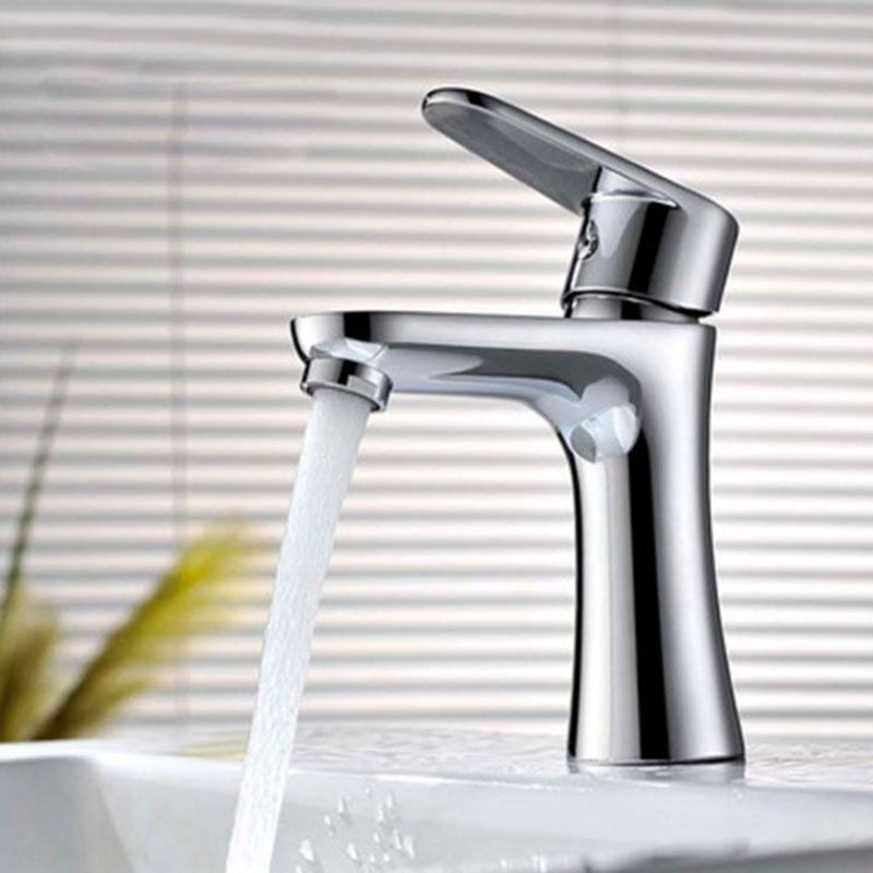 Single Handle Basin Lavatory Faucet Low Arc Brass Bathroom Faucet