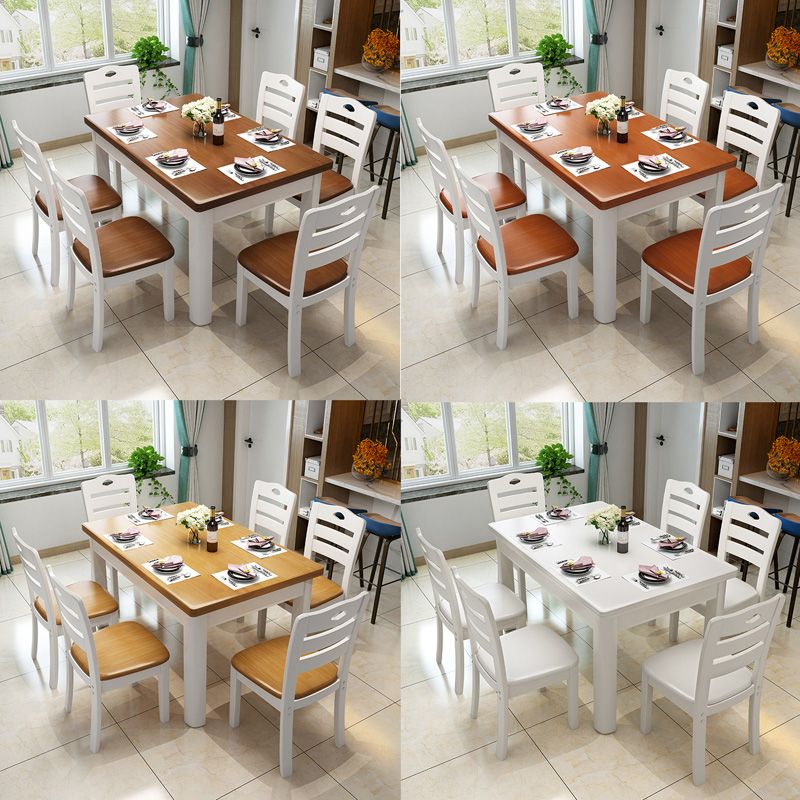 Contemporary Wood Side Chair Armless Ladder Back Dining Chair for Home Use