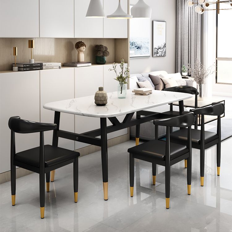 Silla lateral de comedor de estilo contemporáneo de metal con respaldo abierto interior que cena la silla lateral