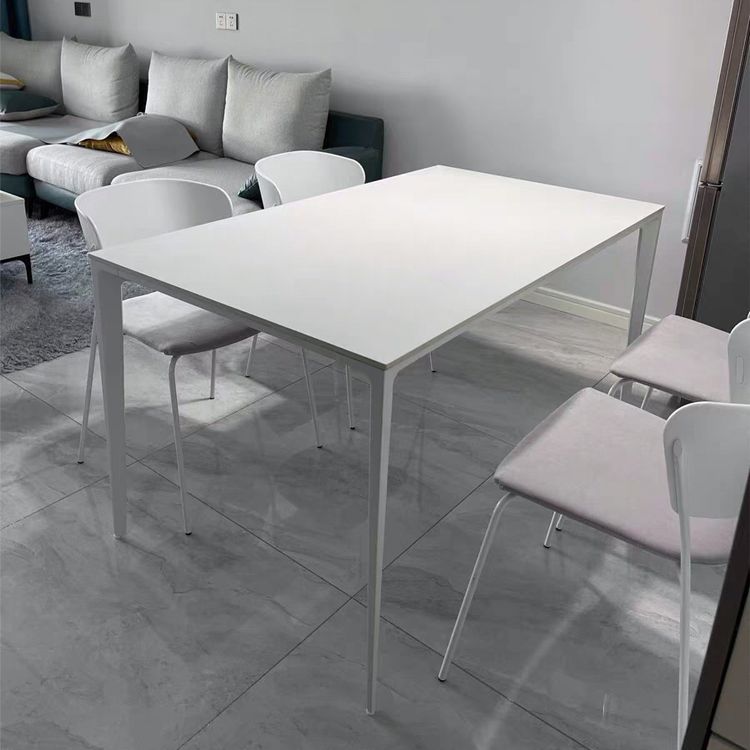 Mesa de piedra sinterizada de estilo moderno 4 Table de rectángulo base de las piernas para el hogar
