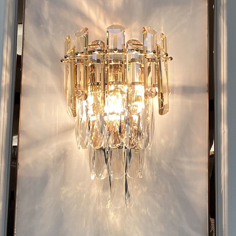 Crystal Geometric Wall Mount Lamp Simple 2 Lights Wall Mounted Light Fixture
