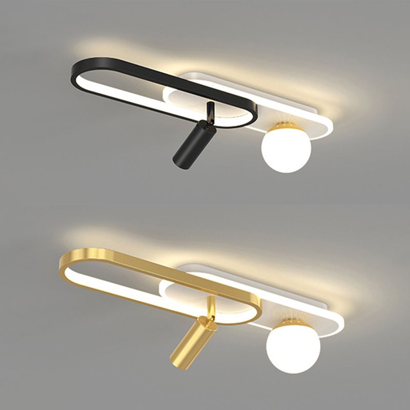 Linear Flush Mount Light Fixture Modern Metal Flush Light for Living Room