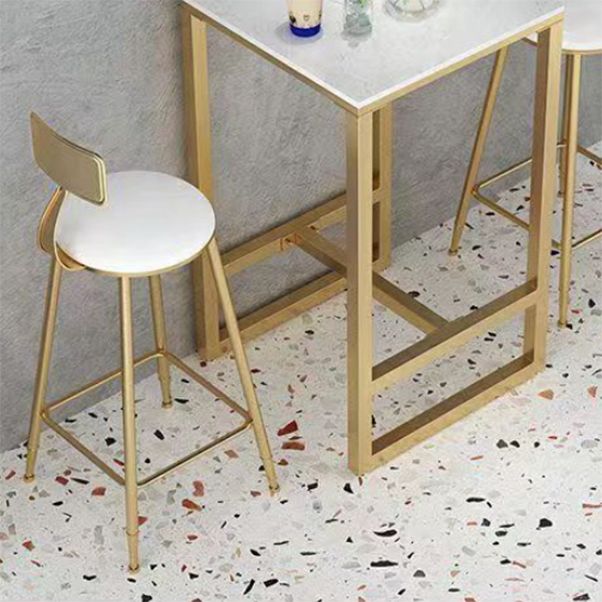 Glam Pub Table Set 1/3/5 Pieces Faux Marble Bar Table with Stools
