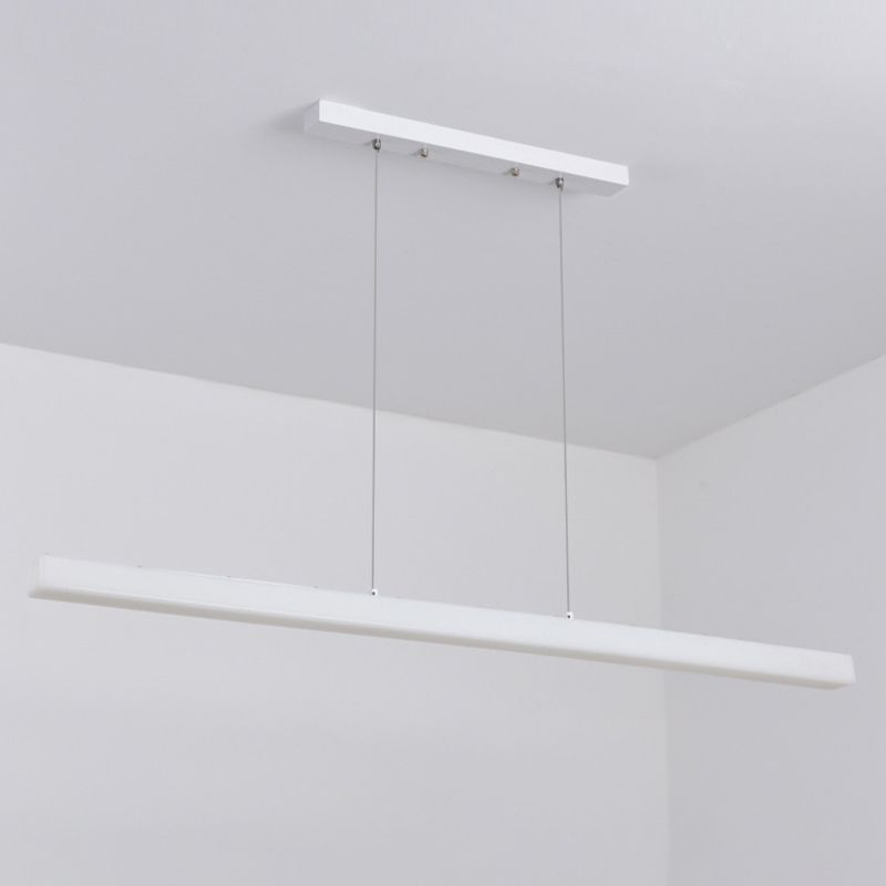 LED Island Lamp Modern Simple Island Hanging Lamp with Plastic Shade for Dining Room