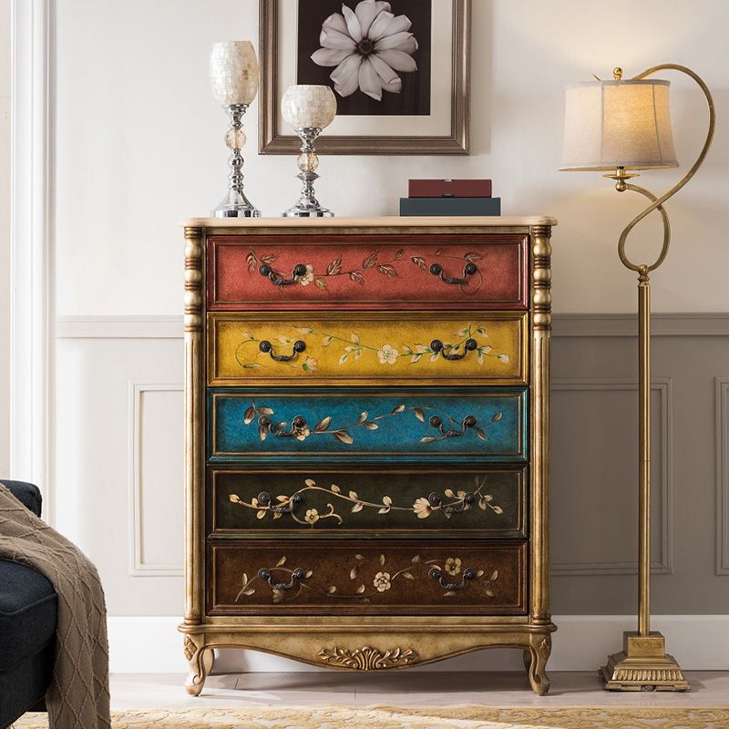 Traditional Storage Chest Solid Wood Dresser with 3/4/5 Drawers , 13.65 Inch W