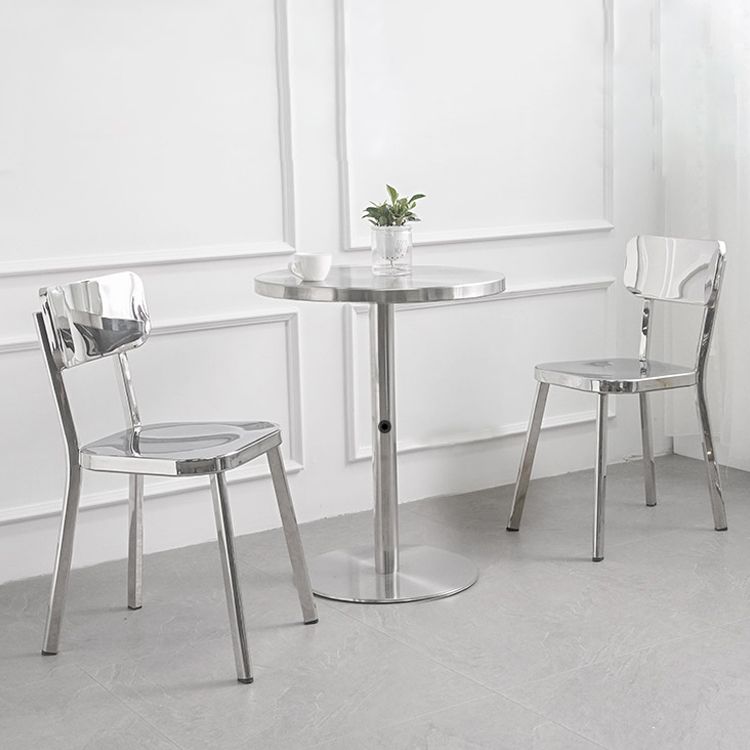 Chaise latérale de salle à manger en métal moderne, chaise sans bras à dossier ouvert pour restaurant