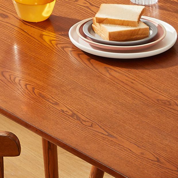 Mesa de comedor rectangular sencilla, mesa de madera maciza de roble con 4 patas para comedor