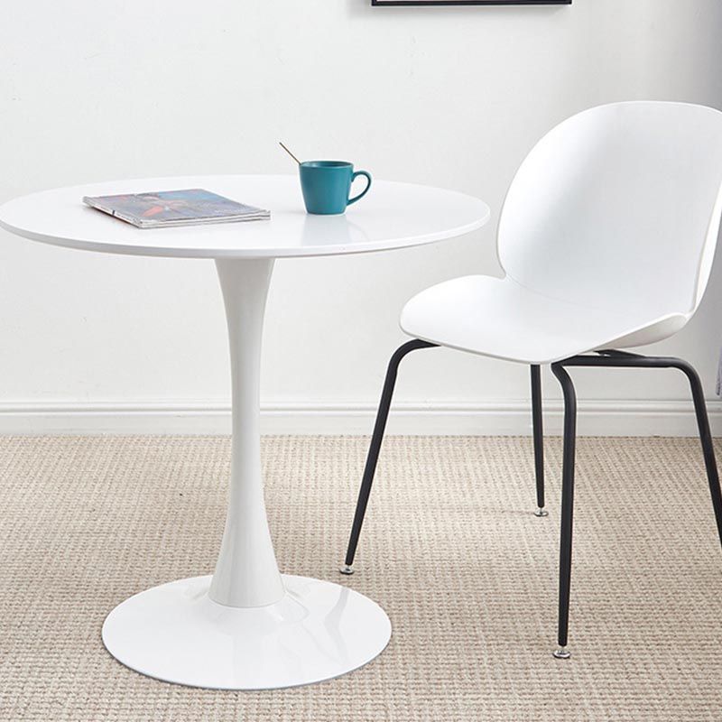 Modern Manufactured Wood Tulip Table Matte Finish Round Dining Table