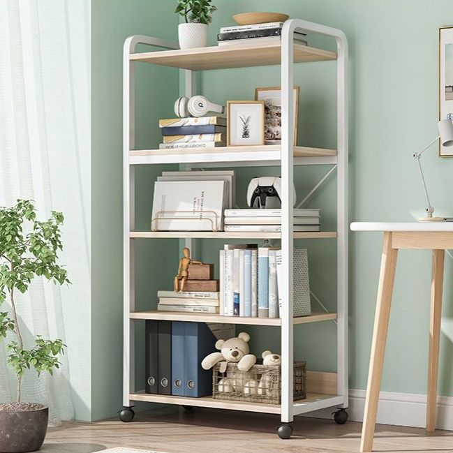 Industrial Open Etagere Bookshelf Steel Frame Manufactured Wood Shelf Bookshelf