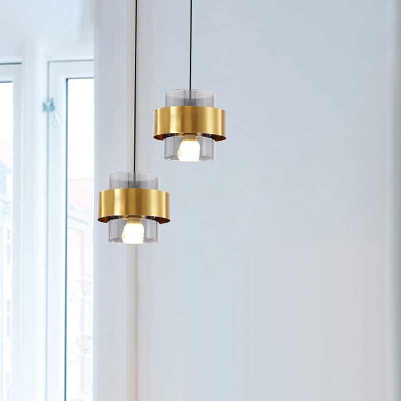 Modern Style Hanging Light 1 Light Glass Cylinder Pendant Light for Bedside
