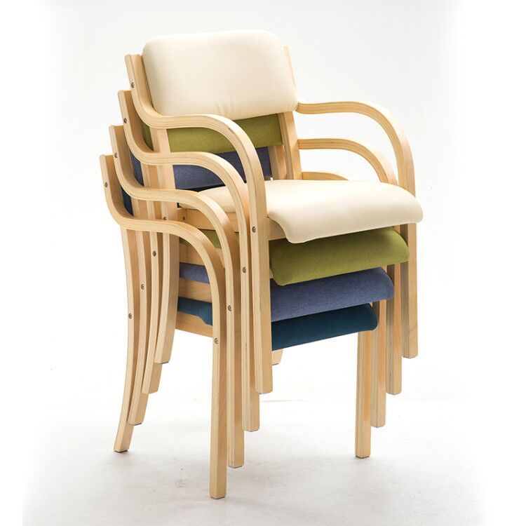 Home Scandinavian Arm Chair Open Back Wood Upholstered Dining Room Chair