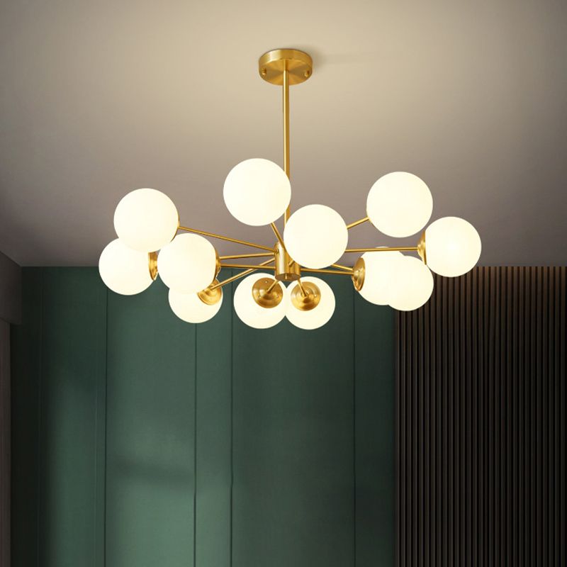 Moderne stijl wit glas kroonluchter verlichting multi -lights bol plafond hanglamp