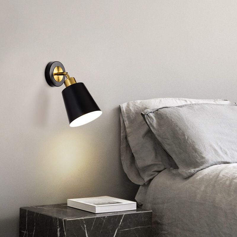 Contemporary Metal Shaded Lighting White/Black Wall Light for Room