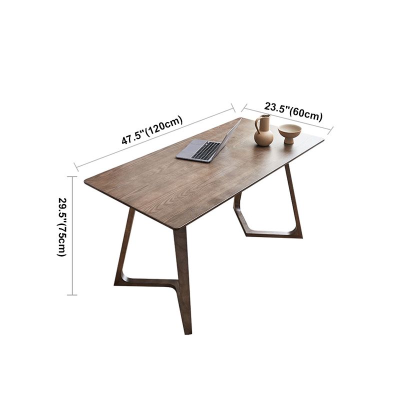 Mesa de comedor industrial con pedestal doble rectangular, mesa fija de color madera con madera maciza