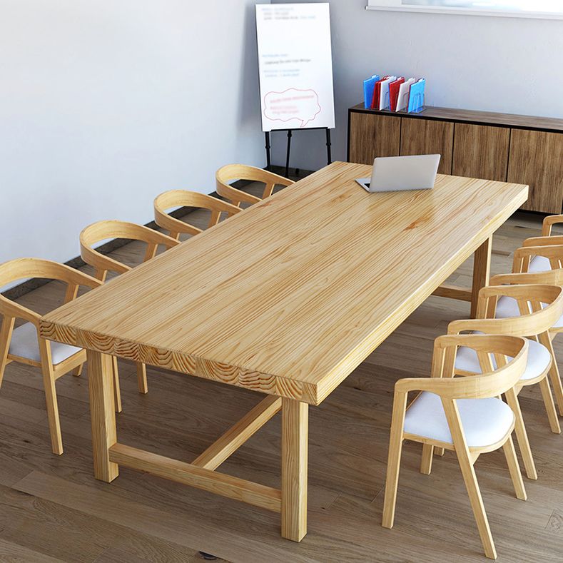 Mesa de madera industrial de madera sólida mesa de madera de madera de madera con caballete